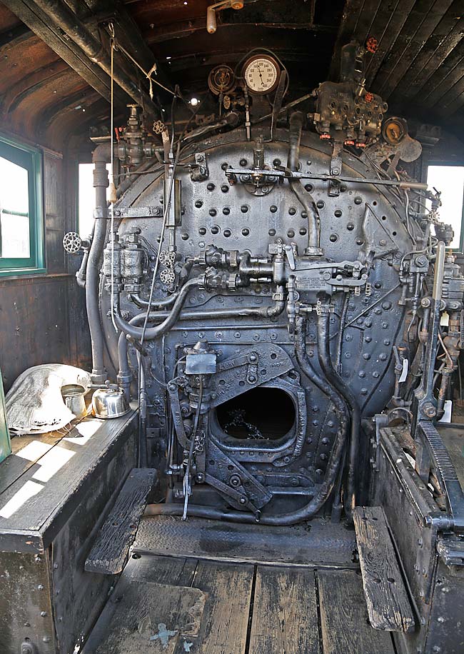 Inside a steam locomotive